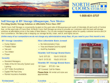  North Coors Self Storage Home Page